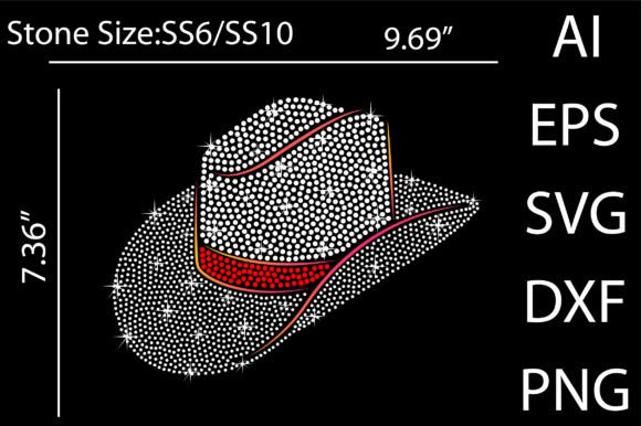 A Cowboy Hat Rhinestone Template for Bold T-Shirt Designs & Graphics