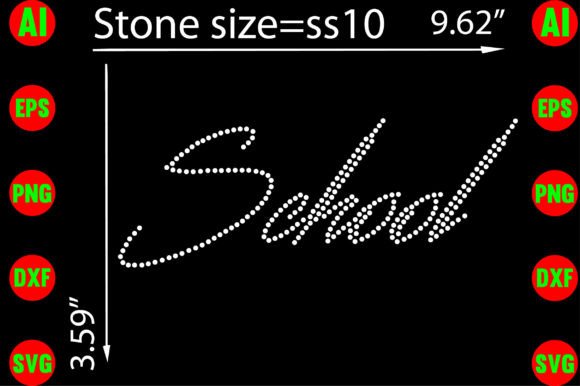 A Detailed Look at School Rhinestone Graphics for T-Shirt Designs
