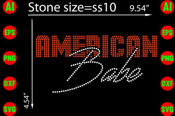 American Babe Rhinestone Templates for T-Shirt Designs and Graphics