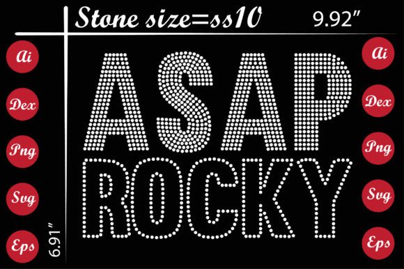 Asap Rocky Rhinestone Templates for Bold Blog Graphics