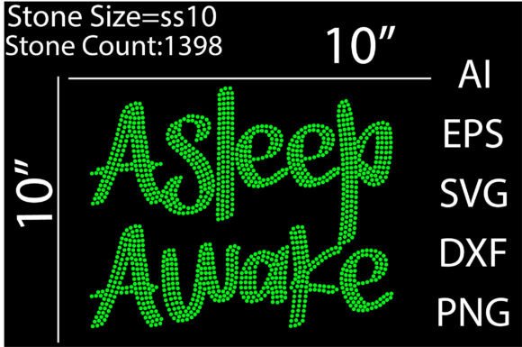 Asleep Awake Rhinestone Templates: A Graphic Gem for T-Shirt Designs