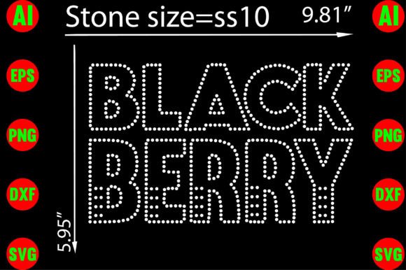 Black Berry Rhinestone Templates for T-Shirt Designs and Graphics