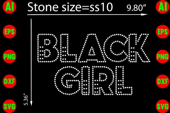 Black Girl Rhinestone Templates for T-Shirt Designs and Graphics