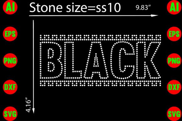 Black Rhinestone Templates for T-Shirt Designs and Graphics