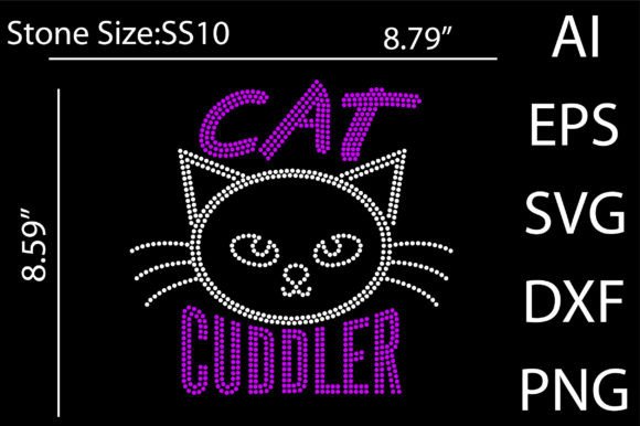 Cat Cuddler Rhinestone Templates for Graphics and T-Shirt Designs