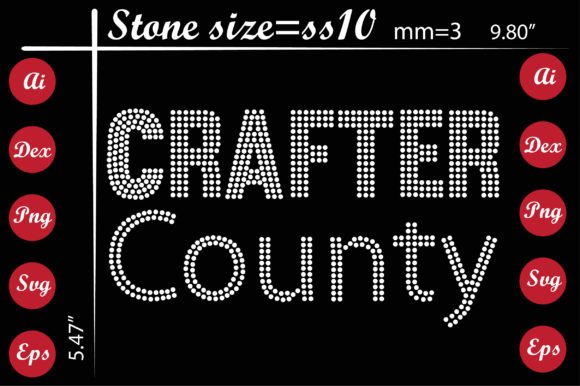 Crafter County Rhinestone Templates for T-Shirt Designs