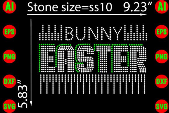 Easter Bunny Rhinestone Graphics for T-Shirt & Brand Design
