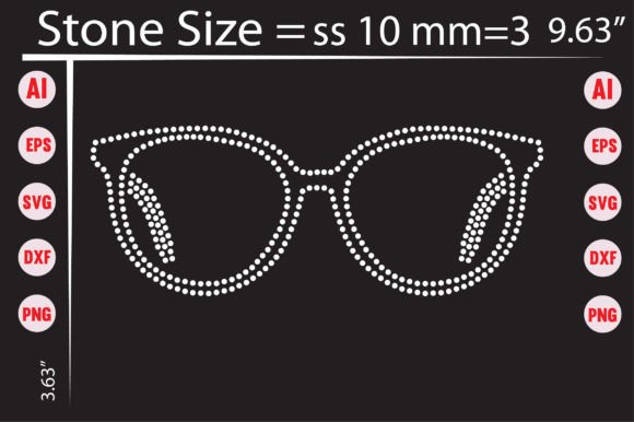 Glasses Rhinestone Templates for Crafty Graphics & T-Shirt Designs