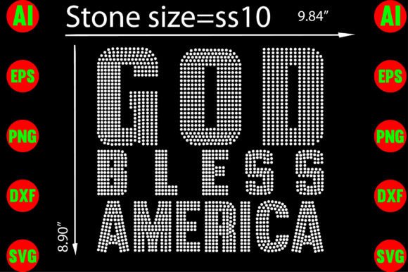 God Bless America Rhinestone Templates for Brand Graphics