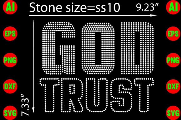 God Trust Rhinestone Templates for T-Shirt Designs