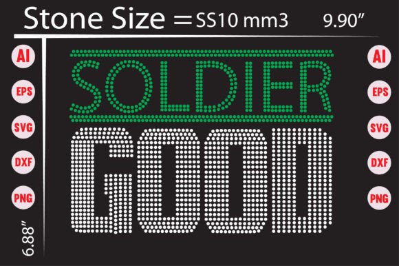 Good Soldier Rhinestone Graphics for Bold T-Shirt Branding