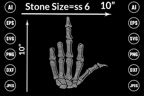 Hand & Skull Rhinestone Graphics for T-Shirt Designs