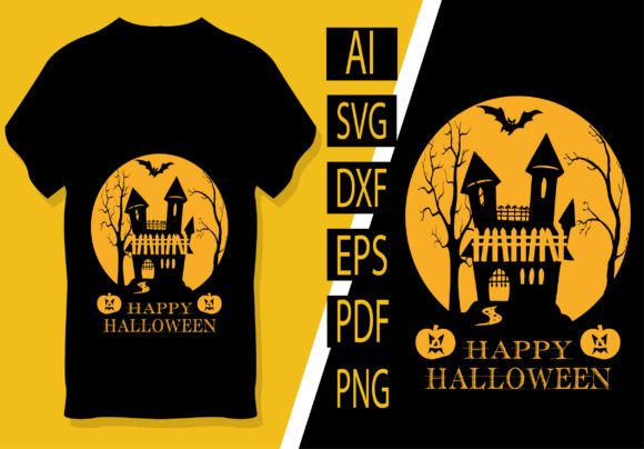 Happy Halloween T Shirt Design Templates for Graphics
