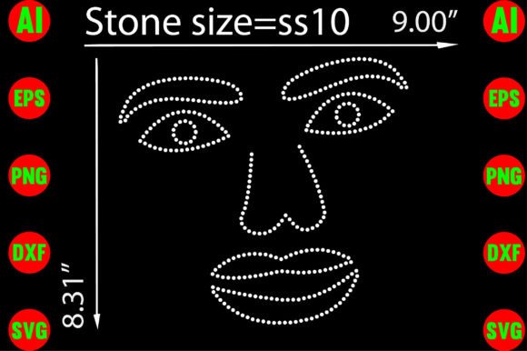 Lady Faces Rhinestone Templates for T-Shirt Designs