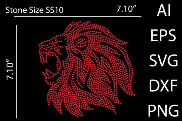 Lion Rhinestone Templates: A Bold Graphic for T-Shirt Designs