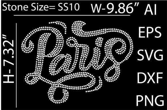 Printable Paris Rhinestone Templates D for T-Shirt Designs