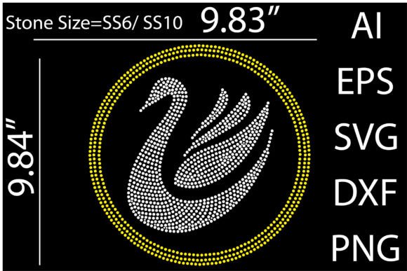 Printable Swans Rhinestone Templates for T-Shirt Designs