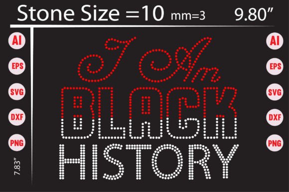 Rhinestone Graphics for T-Shirt Designs Celebrating Black History