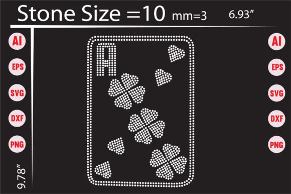Rhinestone Playing Card Templates for T-Shirt Designs
