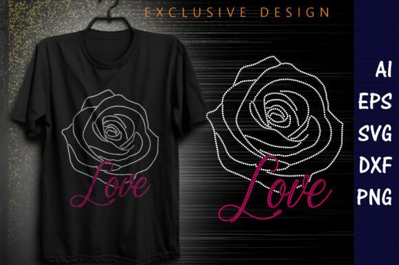 Roses Rhinestone Graphics for T‑Shirt Designs & Branding
