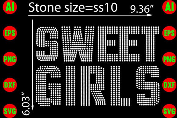 Sweet Girl Rhinestone Templates for Modern T-Shirt Graphics