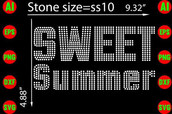 Sweet Summer Rhinestone Templates for Commercial Graphics & T-Shirt Designs
