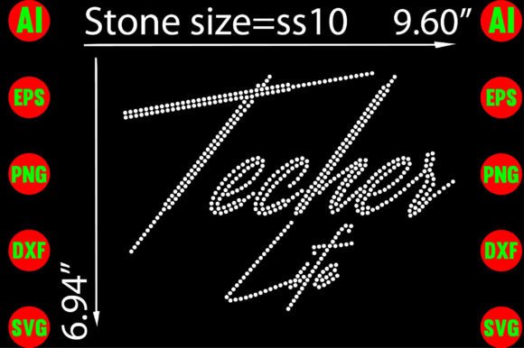 Techer Life Rhinestone Templates for T-Shirt Graphics