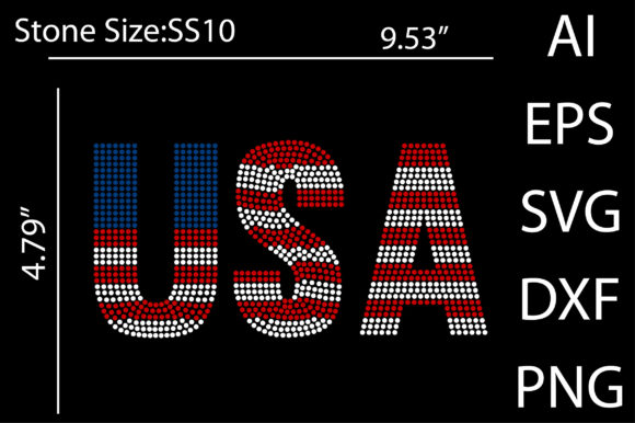 USA Rhinestone Templates: A Versatile Graphic for T-Shirt Designs