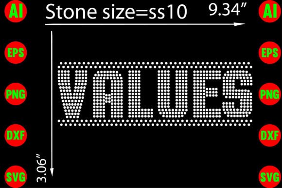 Values Rhinestone Templates: Graphics for Bold T-Shirt Designs